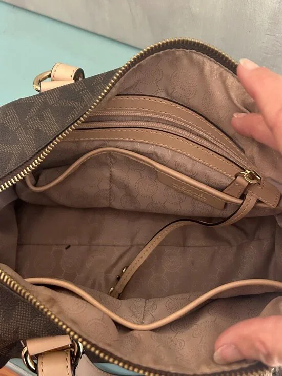 Michael Kors Grayson Monogram Leather Boston Bag Purse Matching Jet Set Wallet - Picture 12 of 16